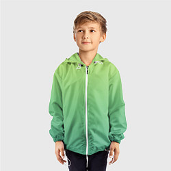 Ветровка с капюшоном детская Shades of Green GRADIENT, цвет: 3D-белый — фото 2