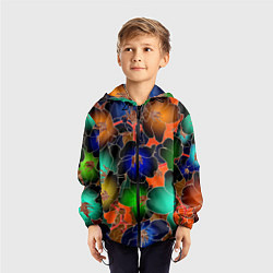 Ветровка с капюшоном детская Vanguard floral pattern Summer night Fashion trend, цвет: 3D-черный — фото 2