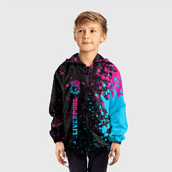 Ветровка с капюшоном детская Liverpool Neon Gradient, цвет: 3D-черный — фото 2