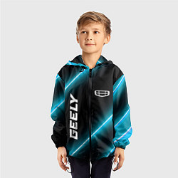 Ветровка с капюшоном детская Geely Неоновые Лампы, цвет: 3D-черный — фото 2
