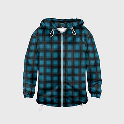 Ветровка с капюшоном детская Black and blue plaid, цвет: 3D-белый