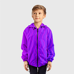 Ветровка с капюшоном детская Фиолетовые линии, цвет: 3D-черный — фото 2