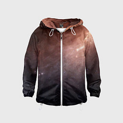 Ветровка с капюшоном детская Космос из сердца, цвет: 3D-белый