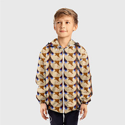 Ветровка с капюшоном детская Тарталья лицо МЕМ Genshin Impact, цвет: 3D-белый — фото 2