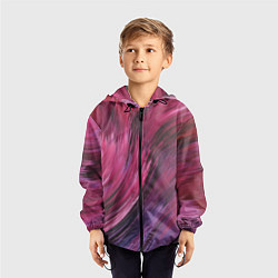 Ветровка с капюшоном детская Текстура буря красок, цвет: 3D-черный — фото 2