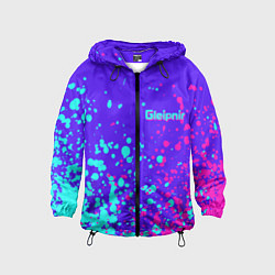 Ветровка с капюшоном детская Глейпнир краска арт, цвет: 3D-черный