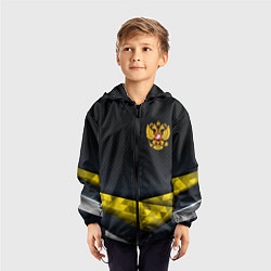 Ветровка с капюшоном детская Золотой герб black gold, цвет: 3D-черный — фото 2