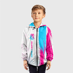 Ветровка с капюшоном детская Hunter x Hunter neon gradient style: по-вертикали, цвет: 3D-черный — фото 2