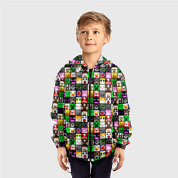 Ветровка с капюшоном детская Minecraft characters, цвет: 3D-черный — фото 2