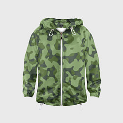 Ветровка с капюшоном детская Камуфляж ВСР-93 Флора - Арбуз, цвет: 3D-белый