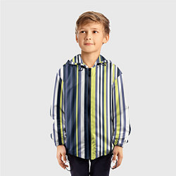 Ветровка с капюшоном детская Абстрактные разноцветные линии, цвет: 3D-черный — фото 2