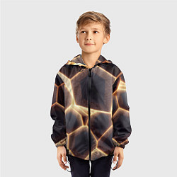 Ветровка с капюшоном детская Сотовая лава, цвет: 3D-черный — фото 2