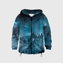 Ветровка с капюшоном детская Снежные горные вершины, цвет: 3D-черный