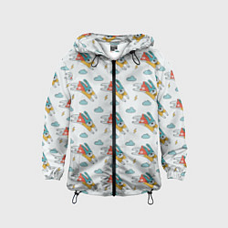 Ветровка с капюшоном детская Супер-заяц, цвет: 3D-черный