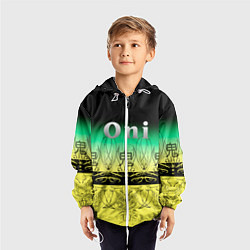 Ветровка с капюшоном детская ONI демон, цвет: 3D-белый — фото 2
