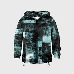 Ветровка с капюшоном детская Абстракт голубой на чёрном, цвет: 3D-черный