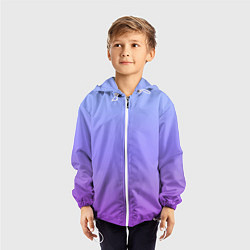 Ветровка с капюшоном детская Фиолетовый градиент, цвет: 3D-белый — фото 2