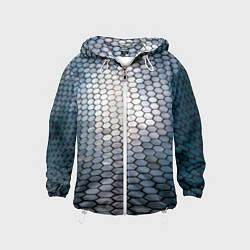 Ветровка с капюшоном детская Кольчуга доспехи среднивековья, цвет: 3D-белый