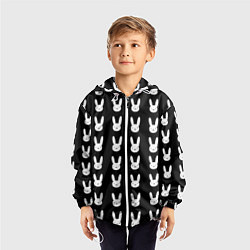 Ветровка с капюшоном детская Bunny pattern black, цвет: 3D-белый — фото 2