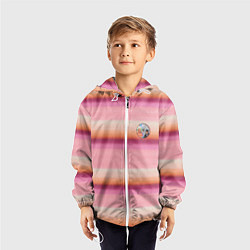 Ветровка с капюшоном детская Энид Синклер с Уэнсдей Аддамс - текстура свитера, цвет: 3D-белый — фото 2
