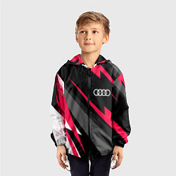Ветровка с капюшоном детская Audi fast lines, цвет: 3D-черный — фото 2