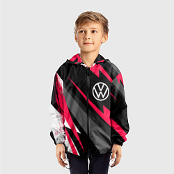 Ветровка с капюшоном детская Volkswagen fast lines, цвет: 3D-черный — фото 2