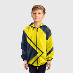 Ветровка с капюшоном детская Жёлтые стрелки, цвет: 3D-черный — фото 2