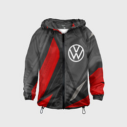 Ветровка с капюшоном детская Volkswagen sports racing, цвет: 3D-черный