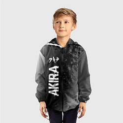 Ветровка с капюшоном детская Akira glitch на темном фоне: по-вертикали, цвет: 3D-черный — фото 2