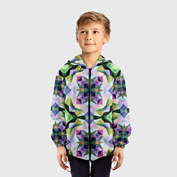 Ветровка с капюшоном детская Разноцветная мраморная мозаика, цвет: 3D-черный — фото 2