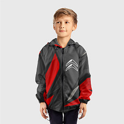 Ветровка с капюшоном детская Citroen sports racing, цвет: 3D-черный — фото 2