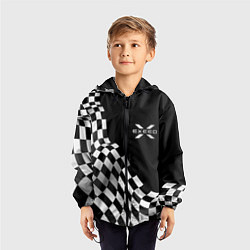Ветровка с капюшоном детская Exeed racing flag, цвет: 3D-черный — фото 2