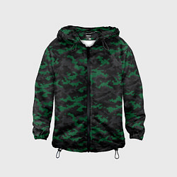 Ветровка с капюшоном детская Точечный камуфляжный узор Spot camouflage pattern, цвет: 3D-черный