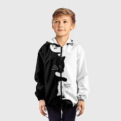 Ветровка с капюшоном детская Котики Инь-Янь, цвет: 3D-черный — фото 2