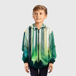 Ветровка с капюшоном детская Прохладный лес, цвет: 3D-черный — фото 2