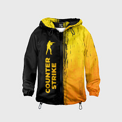 Ветровка с капюшоном детская Counter Strike - gold gradient: по-вертикали, цвет: 3D-черный