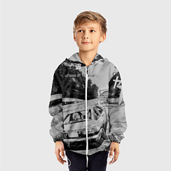 Ветровка с капюшоном детская Тойота ae 86 - Инициал ди, цвет: 3D-белый — фото 2