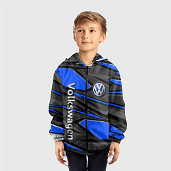 Ветровка с капюшоном детская Вольцваген - спортивная униформа, цвет: 3D-черный — фото 2