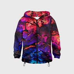 Ветровка с капюшоном детская Светящаяся Земля, цвет: 3D-черный