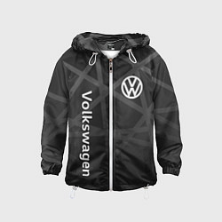 Ветровка с капюшоном детская Volkswagen - classic black, цвет: 3D-белый