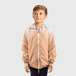 Ветровка с капюшоном детская Полосатый оранжевый градиент, цвет: 3D-белый — фото 2