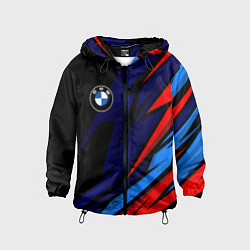 Ветровка с капюшоном детская BMW - m colors and black, цвет: 3D-черный