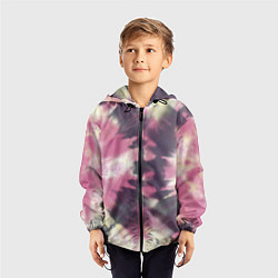 Ветровка с капюшоном детская Tie-Dye дизайн, цвет: 3D-черный — фото 2