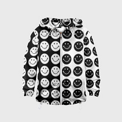 Ветровка с капюшоном детская Smiley black and white, цвет: 3D-белый
