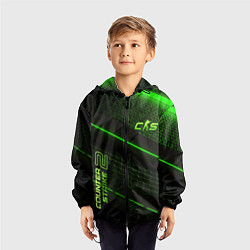 Ветровка с капюшоном детская CS2 green neon, цвет: 3D-черный — фото 2