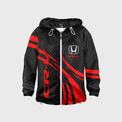 Ветровка с капюшоном детская Honda CR-V - красный и карбон, цвет: 3D-белый