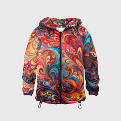 Ветровка с капюшоном детская Новая гжель, цвет: 3D-черный