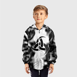 Ветровка с капюшоном детская Скандинавский узор душа, цвет: 3D-белый — фото 2