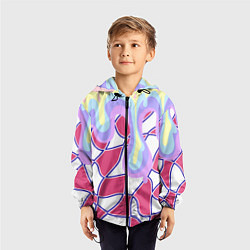 Ветровка с капюшоном детская Rainbow illusion, цвет: 3D-черный — фото 2