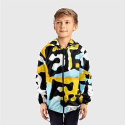 Ветровка с капюшоном детская Абстрактная композиция, цвет: 3D-черный — фото 2